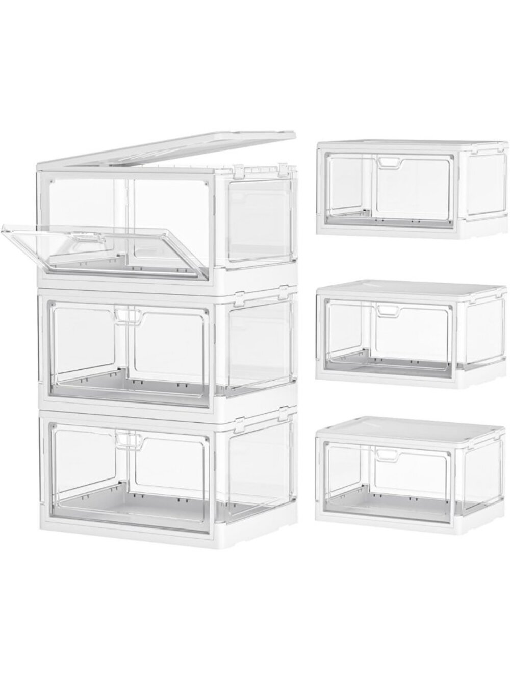 Stackable Clear Storage Bins with Lids - 3 Pack, Durable & Space-Saving Solution